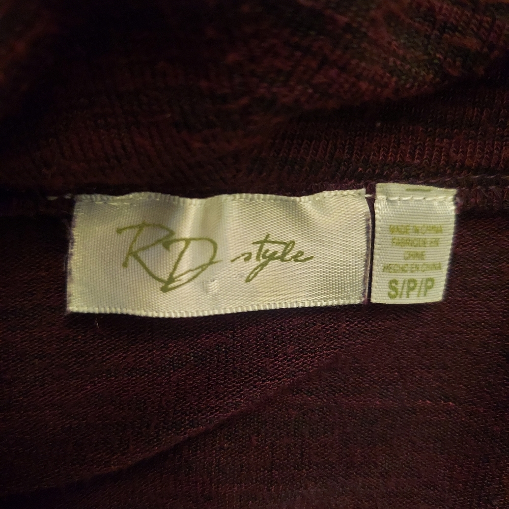 NWOT RD Style Cowl Neck Long Sleeve Oversized Sweater Burgundy sz Small - Picture 11 of 12